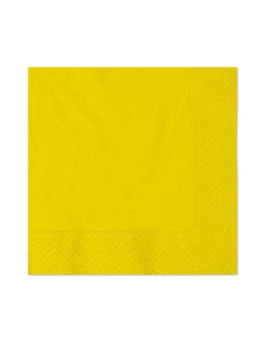 Tovaglioli in carta di pura cellulosa Ecolor 2 veli - 33x33 cm - giallo - conf. 40 pz - 74508
