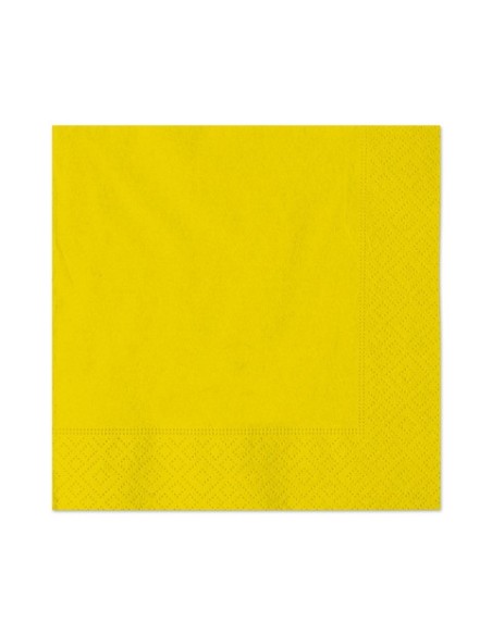 Tovaglioli in carta di pura cellulosa Ecolor 2 veli - 33x33 cm - giallo - conf. 40 pz - 74508