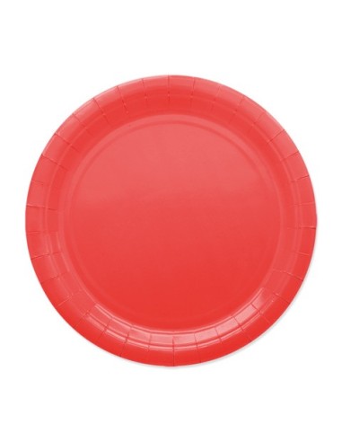Piatti in carta di pura polpa di cellulosa Ecolor Ø 24 cm - rosso - conf. 25 pz - 74077