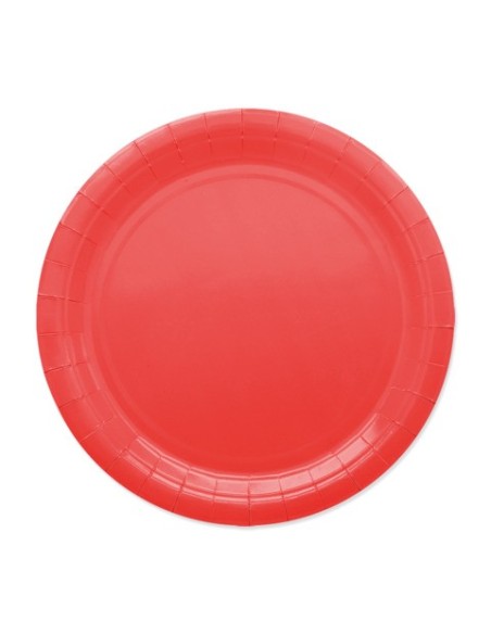 Piatti in carta di pura polpa di cellulosa Ecolor Ø 24 cm - rosso - conf. 25 pz - 74077