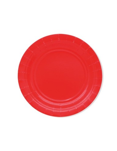 Piatti in carta di pura polpa di cellulosa Ecolor Ø 18 cm - rosso - conf. 25 pz - 74078