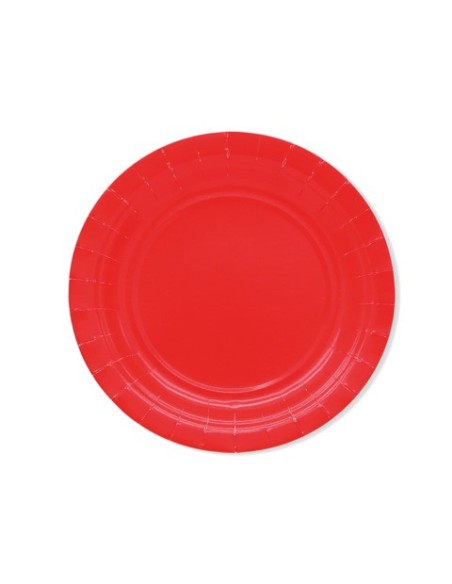 Piatti in carta di pura polpa di cellulosa Ecolor Ø 18 cm - rosso - conf. 25 pz - 74078