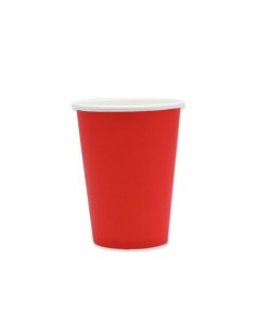 Bicchieri in carta di pura cellulosa Ecolor 250 ml - rosso - conf. 25 pz - 74079