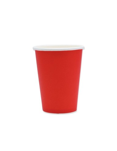 Bicchieri in carta di pura cellulosa Ecolor 250 ml - rosso - conf. 25 pz - 74079