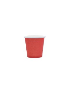 Bicchieri in carta di pura cellulosa Ecolor 80 ml - rosso - conf. 25 pz - 74080