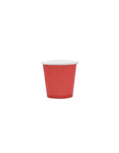 Bicchieri in carta di pura cellulosa Ecolor 80 ml - rosso - conf. 25 pz - 74080