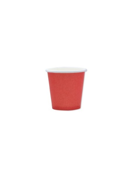 Bicchieri in carta di pura cellulosa Ecolor 80 ml - rosso - conf. 25 pz - 74080