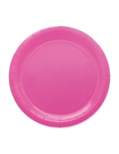 Piatti in carta di pura polpa di cellulosa Ecolor Ø 24 cm - fucsia - conf. 25 pz - 74085