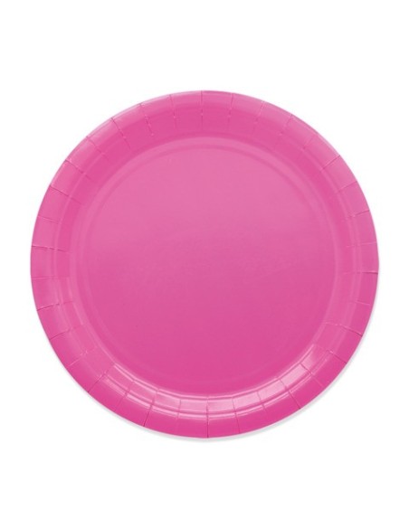 Piatti in carta di pura polpa di cellulosa Ecolor Ø 24 cm - fucsia - conf. 25 pz - 74085