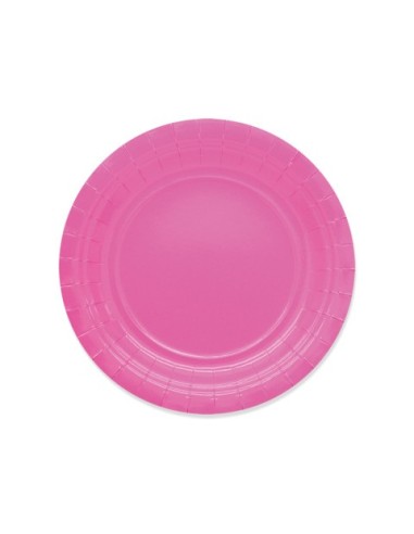 Piatti in carta di pura polpa di cellulosa Ecolor Ø 18 cm - fucsia - conf. 25 pz - 74086