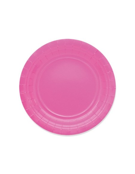 Piatti in carta di pura polpa di cellulosa Ecolor Ø 18 cm - fucsia - conf. 25 pz - 74086