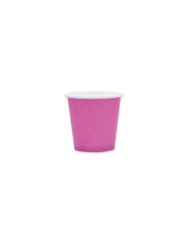Bicchieri in carta di pura cellulosa Ecolor fucsia 80 ml - conf. 25 pz - 74088
