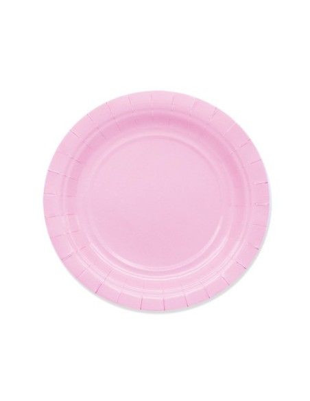 Piatti in carta di pura polpa di cellulosa Ecolor Ø 18 cm - rosa - conf. 25 pz - 74041