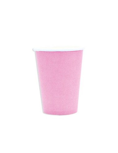 Bicchieri in carta di pura cellulosa Ecolor 250 ml - rosa - conf. 25 pz - 74042