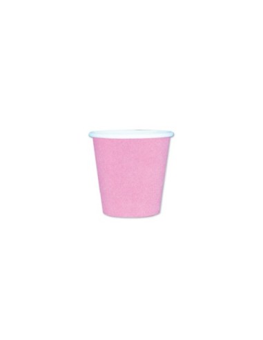 Bicchieri in carta di pura cellulosa Ecolor 80 ml - rosa - conf. 25 pz - 74043