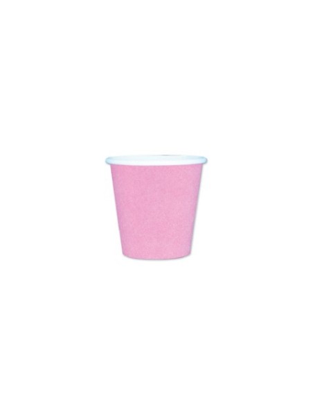 Bicchieri in carta di pura cellulosa Ecolor 80 ml - rosa - conf. 25 pz - 74043