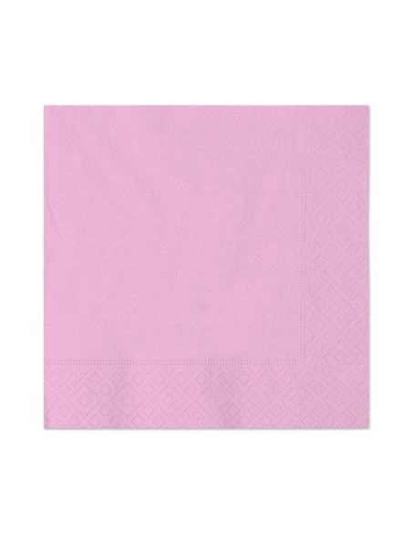 Tovaglioli in carta di pura cellulosa Ecolor 2 veli 33x33 cm - rosa - conf. 40 pz - 74502