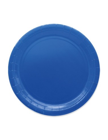 Piatti in carta di pura polpa di cellulosa Ecolor Ø 24 cm - blu - conf. 25 pz - 74089