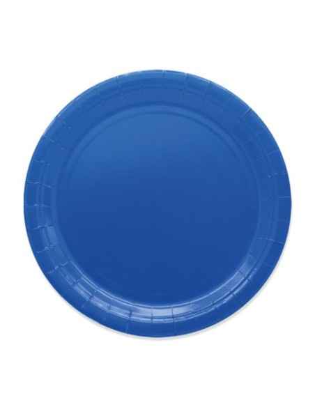Piatti in carta di pura polpa di cellulosa Ecolor Ø 24 cm - blu - conf. 25 pz - 74089