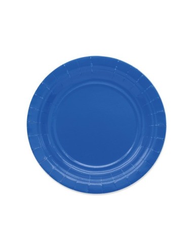 Piatti in carta di pura polpa di cellulosa Ecolor Ø 18 cm - blu - conf. 25 pz - 74090