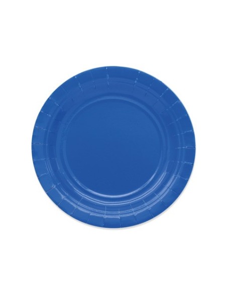 Piatti in carta di pura polpa di cellulosa Ecolor Ø 18 cm - blu - conf. 25 pz - 74090