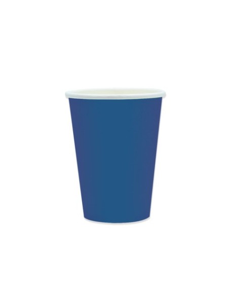 Bicchieri in carta di pura cellulosa Ecolor 250 ml - blu - conf. 25 pz - 74091