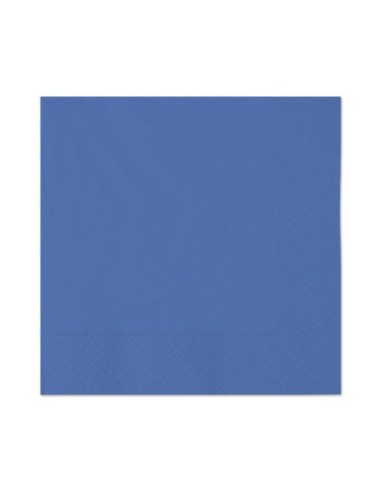 Tovaglioli in carta di pura cellulosa Ecolor 2 veli 33x33 cm - blu - conf. 40 pz - 74507