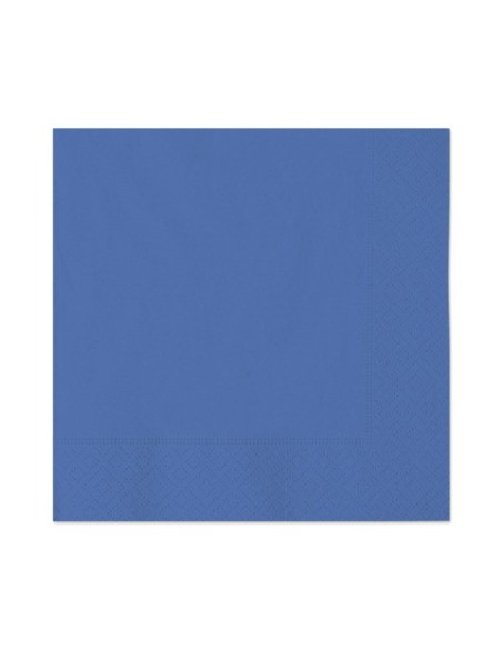 Tovaglioli in carta di pura cellulosa Ecolor 2 veli 33x33 cm - blu - conf. 40 pz - 74507