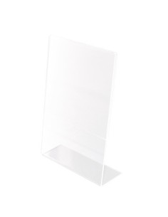 Porta-avvisi Q-Connect in plexiglass trasparente con base a L 15x21 cm KF18033