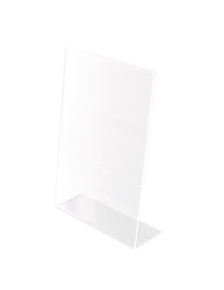 Porta-avvisi Q-Connect in plexiglass trasparente con base a L 15x21 cm KF18033
