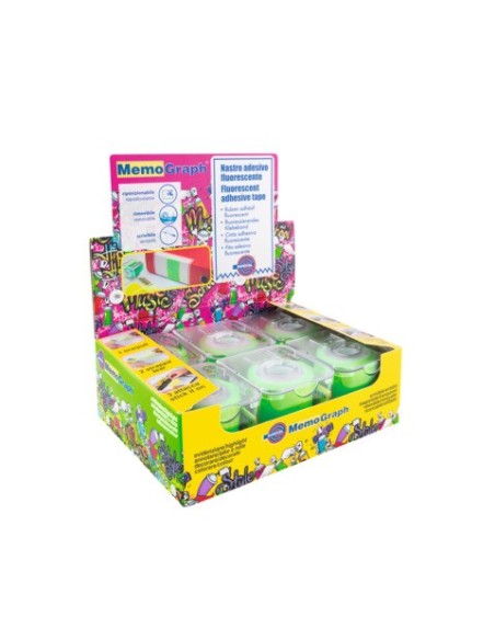 Nastro adesivo con dispenser Eurocel Memograph scrivibile e removibile - 50 mm x 10 m - in PVC - verde - 021300632