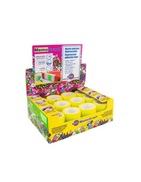 Ricarica nastro adesivo Eurocel Memograph scrivibile e removibile - 50 mm x 10 m - in PVC - giallo - 021500652