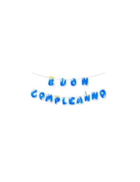 Festone Buon Compleanno Party Go H.23x300 cm azzurro AC0074