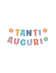 Festone Buon Compleanno Party Go H.23x300 cm colori assortiti CA0126-T