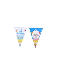 Festone con bandierine triangolari Party Go H.30 cm x 10 m azzurro AC0073-T