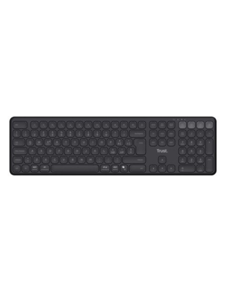 Tastiera wireless ricaricabile multi-dispositivo Trust Vaiya nera 25633
