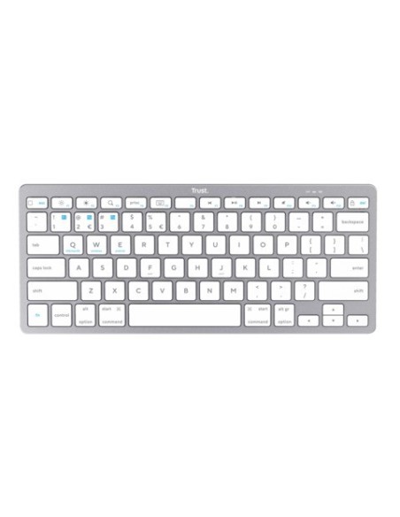 Tastiera wireless bluetooth Trust ultrasottile argento/bianco 24652