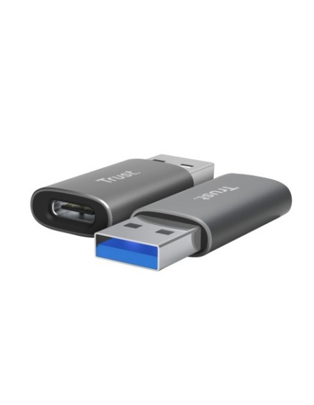 Adattatore Trust Calyx da USB-A ad USB-C conf. 2 pz grigio 25573