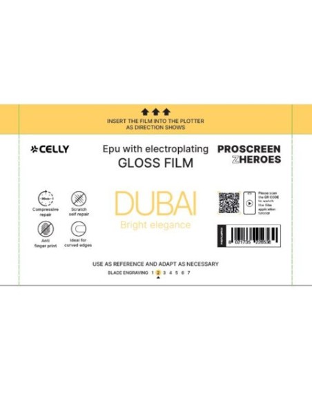 Pellicola protettiva per Smartphone Celly Dubai Glossy Electric Plate - conf. 10 pz - PROFILMPRO10