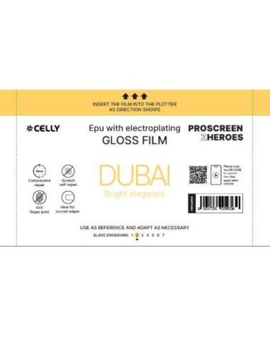Pellicola protettiva per Smartphone Celly Dubai Glossy Electric Plate - conf. 20 pz - PROFILMPRO20