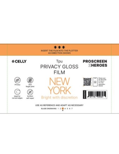 Pellicola protettiva per Smartphone Celly New York Glossy - conf. 5 pz - Pro Privacy - PROFILMPRO5PRIV