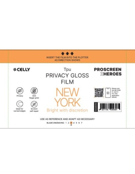 Pellicola protettiva per Smartphone Celly New York Glossy - conf. 5 pz - Pro Privacy - PROFILMPRO5PRIV