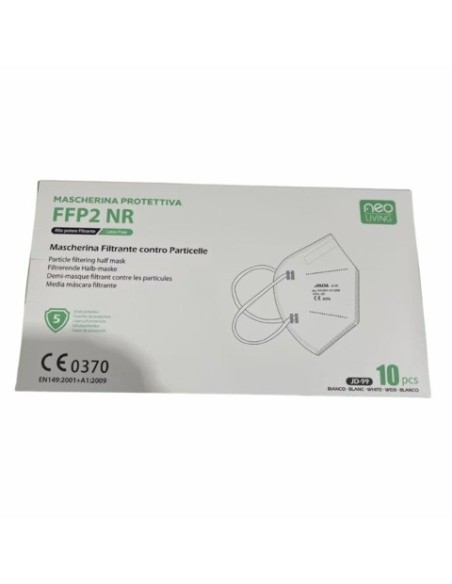 Mascherine filtranti protettive FFP2 NR bianco - imbustate singolarmente - conf. 10 pz - JD-99