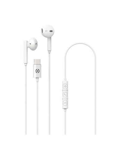 Auricolari a filo Celly UP1100 con connettore USB-C - bianco UP1100TYPECWH