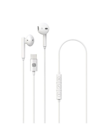 Auricolari a filo Celly UP1100 con connettore USB-C - bianco UP1100TYPECWH