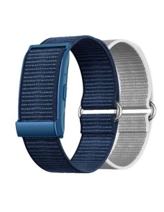 Braccialetto fitness screenless Nilox per monitoraggio della salute - IP68 - doppio cinturino blu e grigio