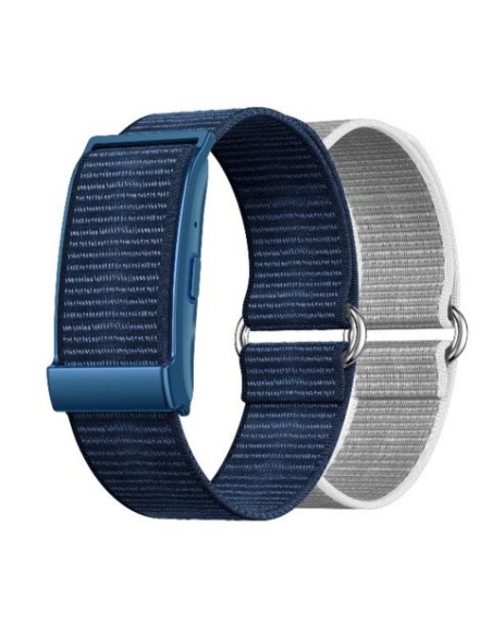 Braccialetto fitness screenless Nilox per monitoraggio della salute - IP68 - doppio cinturino blu e grigio