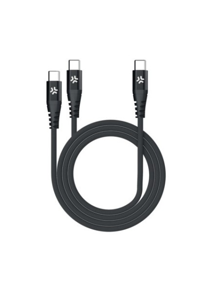 Cavo USB-C / 2x USB-C in nylon intrecciato Celly 100W 1