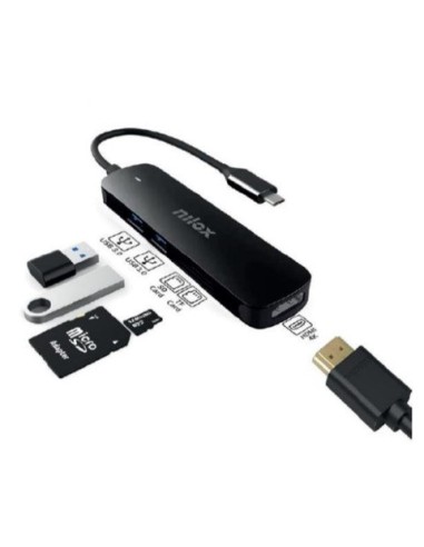 Docking station USB-C 5 in 1 Nilox Tech 1x HDMI 4K + 1x SD + 1x MicroSD + 2x USB-A 3.2 nero - NXDSUSBC05