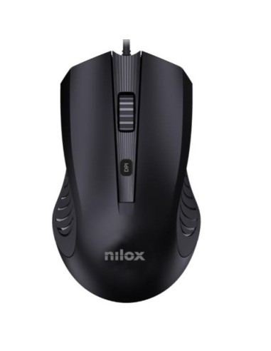 Mouse ottico con cavo Nilox Tech 4 tasti 2400 DPI USB 2.0 - cavo 150 cm colore nero - MOUSB1013